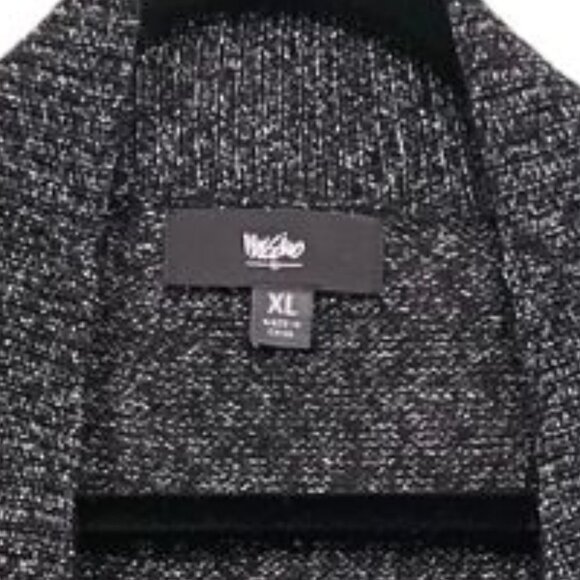 Massimo Black and Silver Open Front Cardigan Sweater / Size XL / Gently PreOwned - Picture 3 of 6